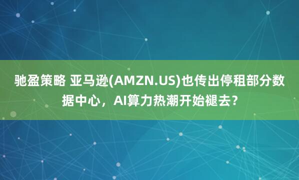 驰盈策略 亚马逊(AMZN.US)也传出停租部分数据中心，AI算力热潮开始褪去？