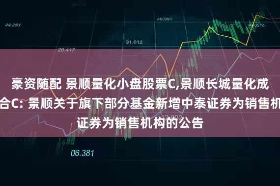 豪资随配 景顺量化小盘股票C,景顺长城量化成长演化混合C: 景顺关于旗下部分基金新增中泰证券为销售机构的公告
